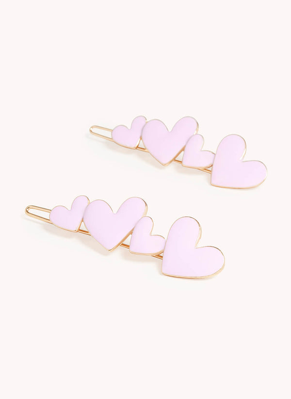 Heart Enamel Clip - Color: Lavender Purple